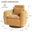 Fauteuil demi-tonneau pivotant surdimensionné de 35 po avec appui-tête réglable