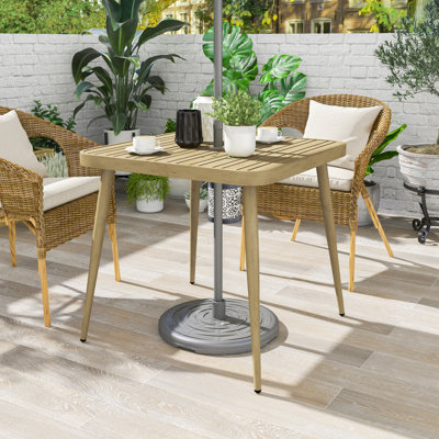 Juvens Square Metal Outdoor Dining Table With Umbrella Hole , 31.5'' in. W 31.5'' in. D