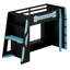 Lit mezzanine multifonctionnel avec bureau d'étude, nombreuses tablettes de rangement et éclairage RVB personnalisable-1737889407