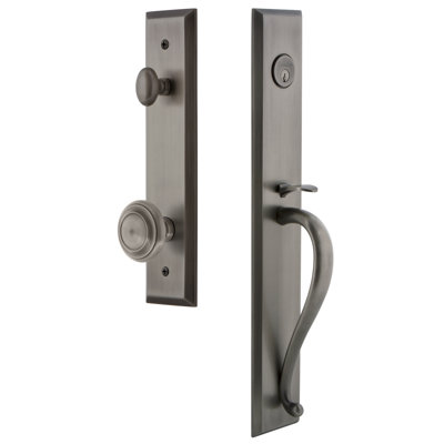 Fifth Avenue One-Piece Handleset with Single Cylinder Deadbolt and S Grip with Circulaire Knob