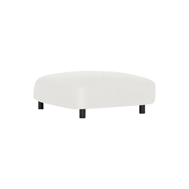 Avanni Square Outdoor Ottoman Patio Ottoman, Cream Outdoor Poly 6070-002, Silver
