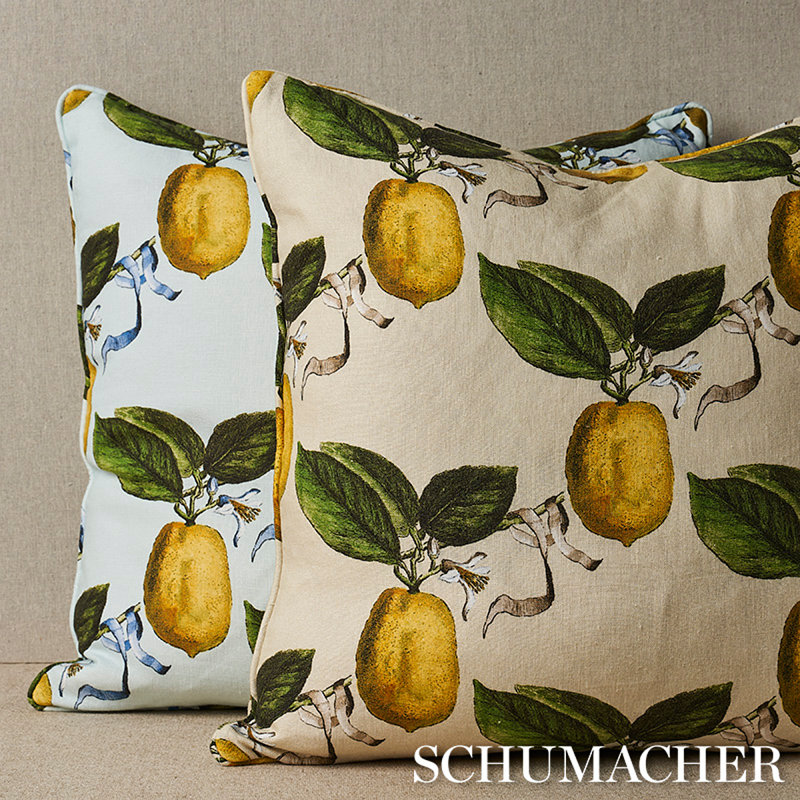 Schumacher x Johnson Hartig For Libertine Le Citron Pillow, Sky