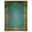 1920s Green Open Field Roses Border Antique Donegal Arts Crafts Woven Carpet Rug
