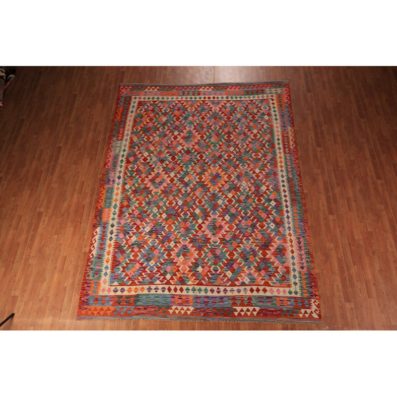 Reversible Wool Kilim Oriental Area Rug 9x11