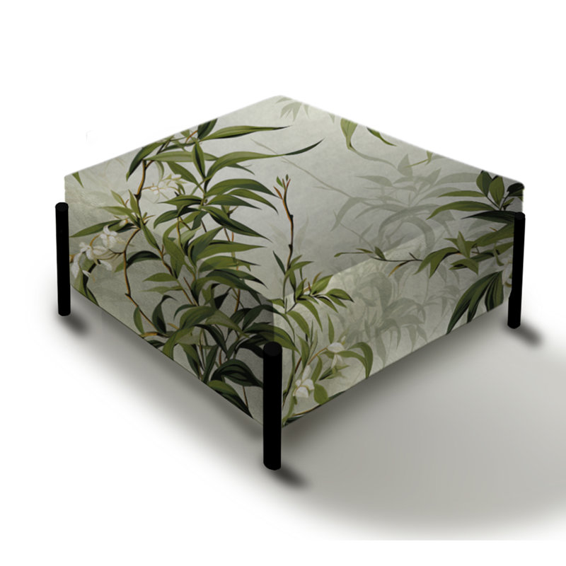 Grand repose-pieds carré Bamboo Zen Haven