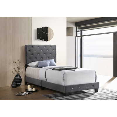 Bed Frame Mid Century Modern Upholstered Bed Frame Platform Bed Wood Bed Frame