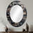 Cubic Geometric Dreams II - Large Oval Wall Mirror On Metal-17960796
