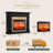 Aileah 44" W Led Electric Fireplace Wiith Mantel, Dancing Flame Effect & Stacked Stone Surround,black-854134931-851976715
