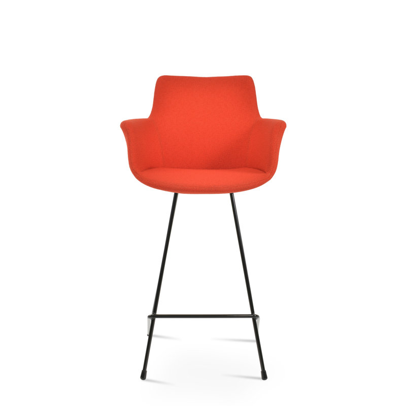 Tabouret de bar et de comptoir pour chat Bottega, Tabouret de bar (siège d'une hauteur de 29 po), Noir, Orange
