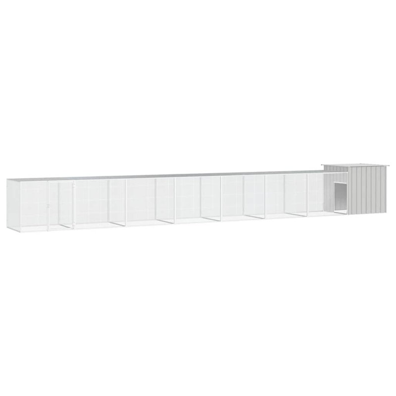Cage à poulet Davier, gris, H 39,4 po x l 35,8 po x L 393,7 po