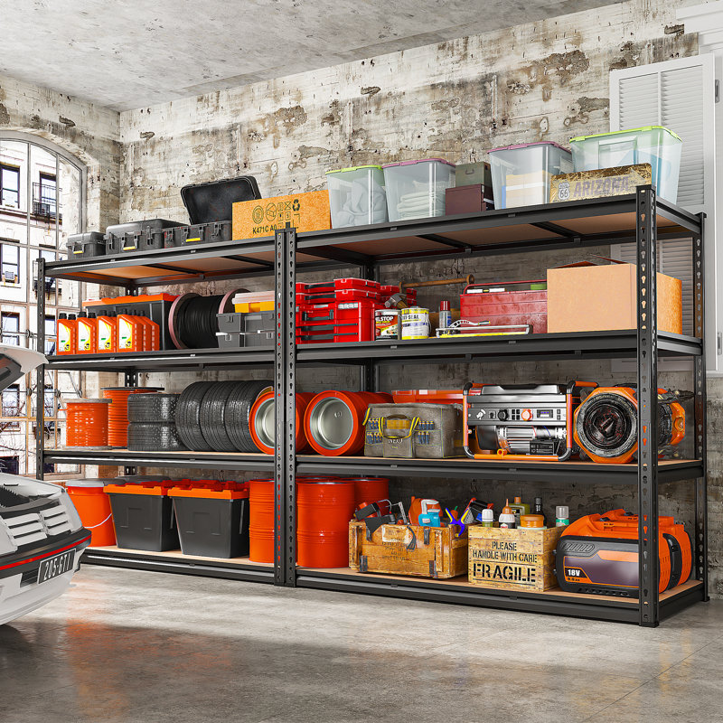 Étagères de rangement l 48 po Alue, tablettes de garage robustes, tablettes en métal réglables pour tablettes de garage, étagères industrielles robustes