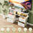TV Stand with Power Outlet for Living Room, 4-Drawer Dresser  Media Entertainment Center White