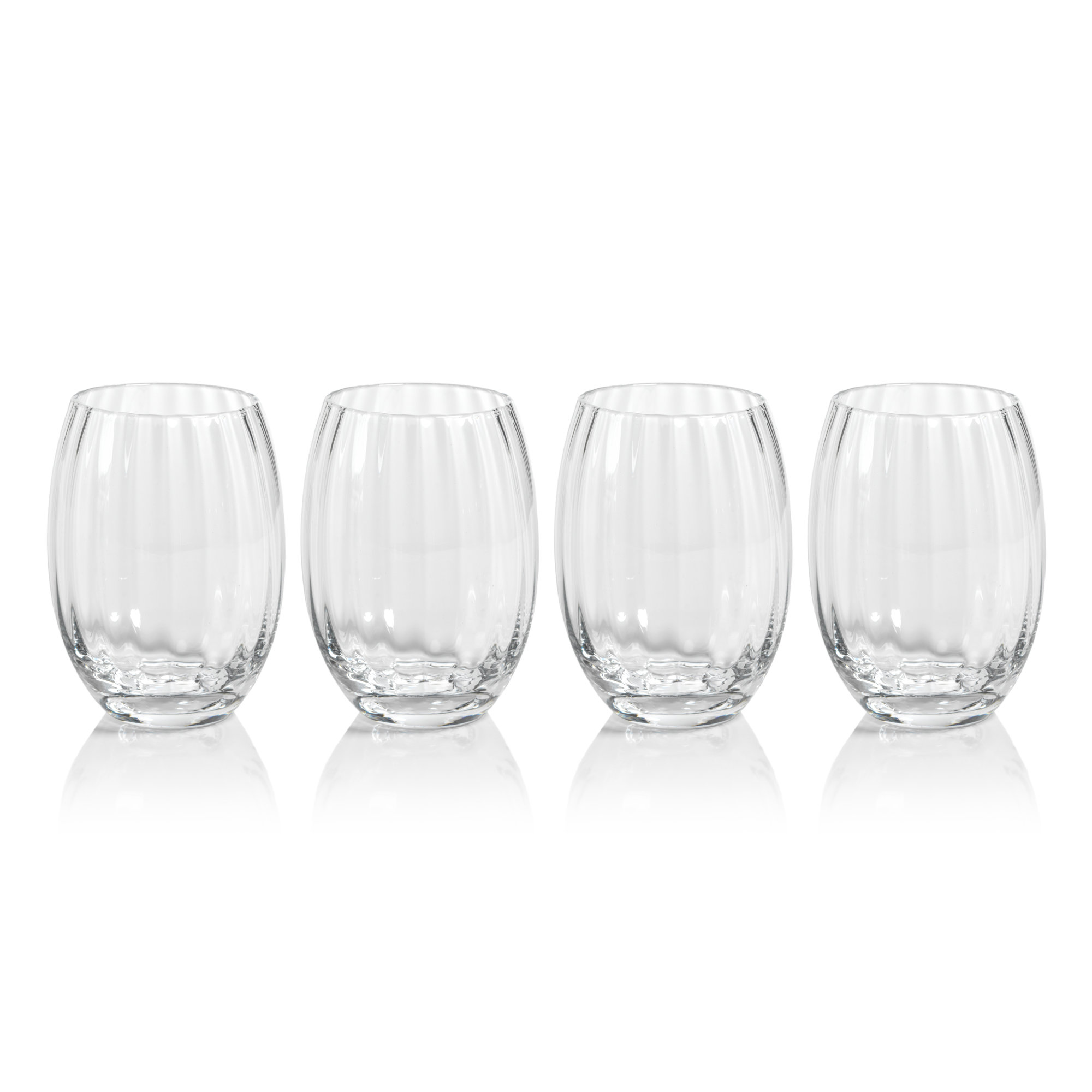 Malden Optic Stemless All-Purpose Glasses, Set of 4, Clear