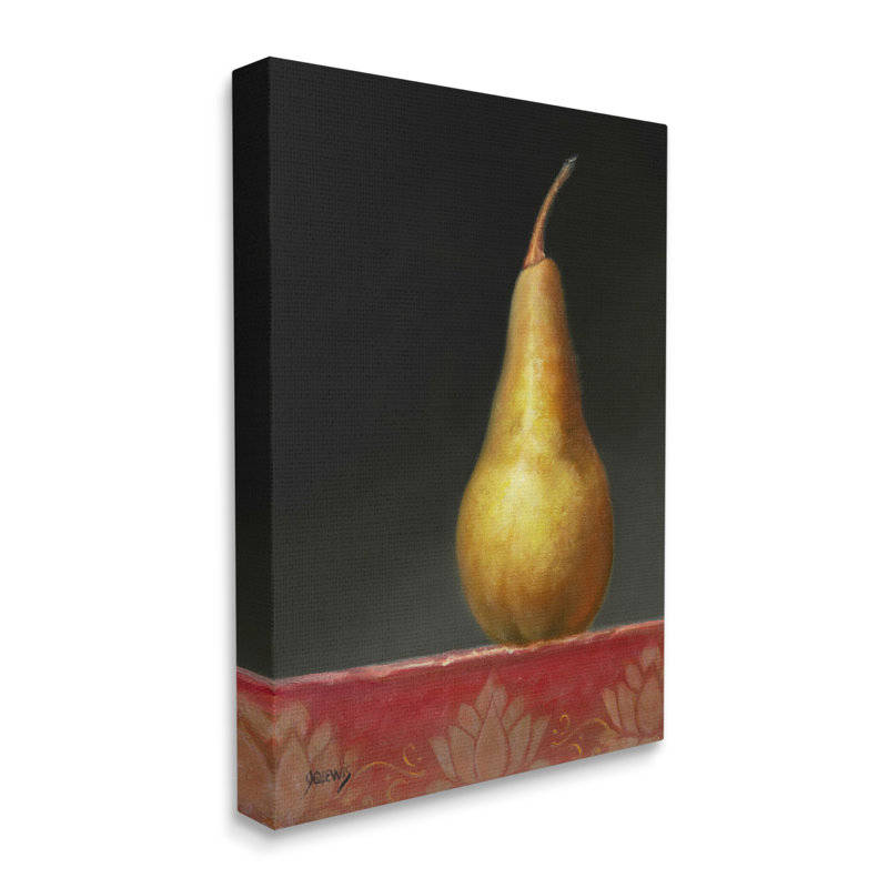 Aw-378-Canvas Traditional Pear Still Life On Canvas par Jhenna Quinn Lewis, peinture, H 20 po x l 16 po x P 1,5 po