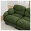 Canapé modulaire moderne en L avec repose-pieds - tissu de chenille plissé vert avec accoudoirs ronds et coussins décoratifs