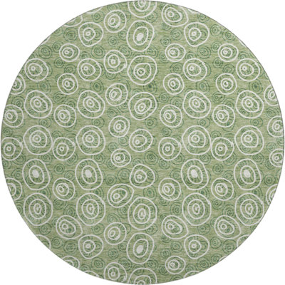 Premium Machine Washable Prisco Green Rug