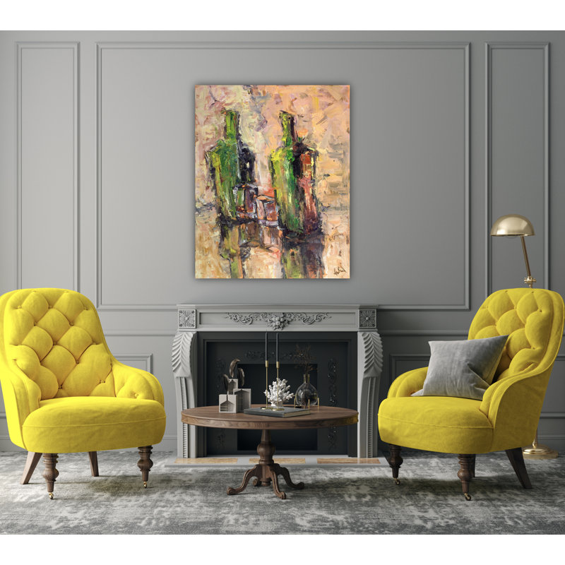 Bottles Print by John Beard, Black , 32" H x 26" W x 2" D