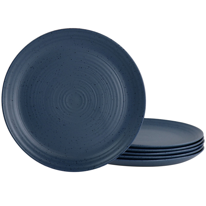 Assiette plate en grès de 10,00 po Lohith, ensemble de 6