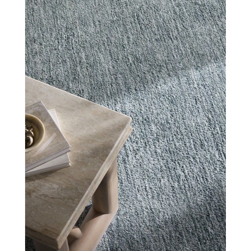 Tapis tissé à la machine Diara, Rectangle 6 pi 7 po x 9 pi, Bleu