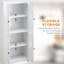 Garde-manger autoportant de 72 po à 4 portes, organisateur d'armoire de rangement à 4 niveaux et tablettes réglables