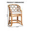 Tabouret de bar Hikuma en rotin naturel avec dossier festonné