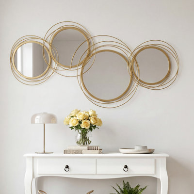 107cm Irregular Wall Mirror Metal Asymmetrical Mirror for Hallway Living Room Bedroom Dining Room