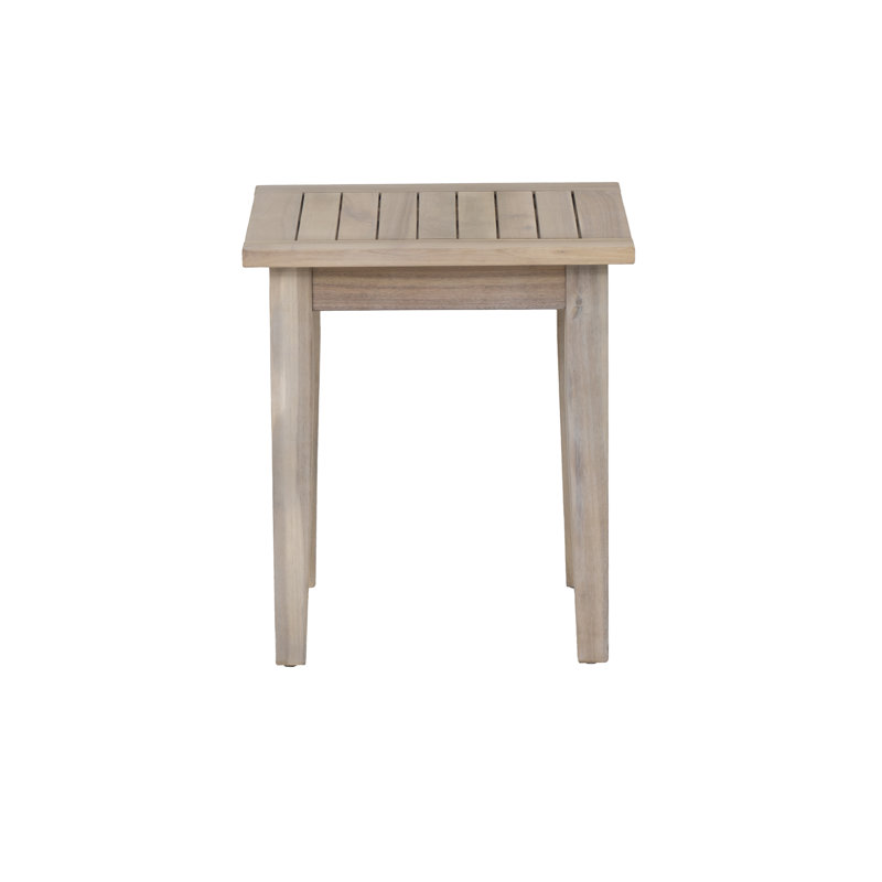 Amina Outdoor Solid Acacia Wood Side Table