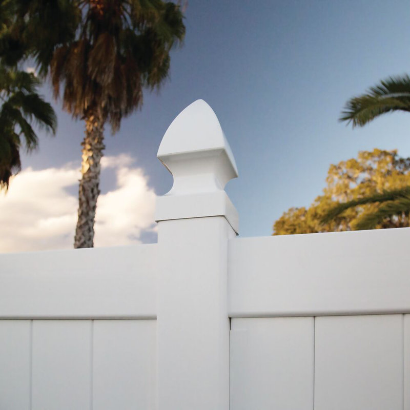 White Vinyl Gothic Fence Post Cap for 5-inch Posts