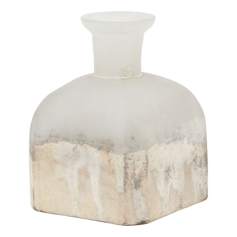 Catheline Handmade Glass Table Vase, 15cm H x 10cm W x 10cm D, Grey