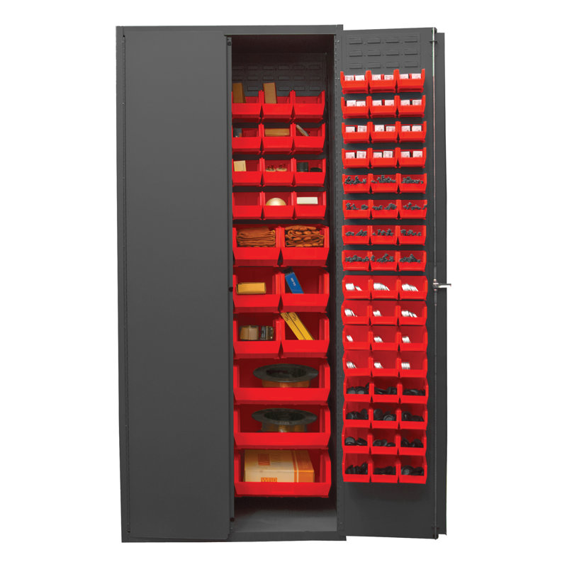 Lavandula Single Storage Cabinet ( 84'' H x 36'' W x 24'' D), Red