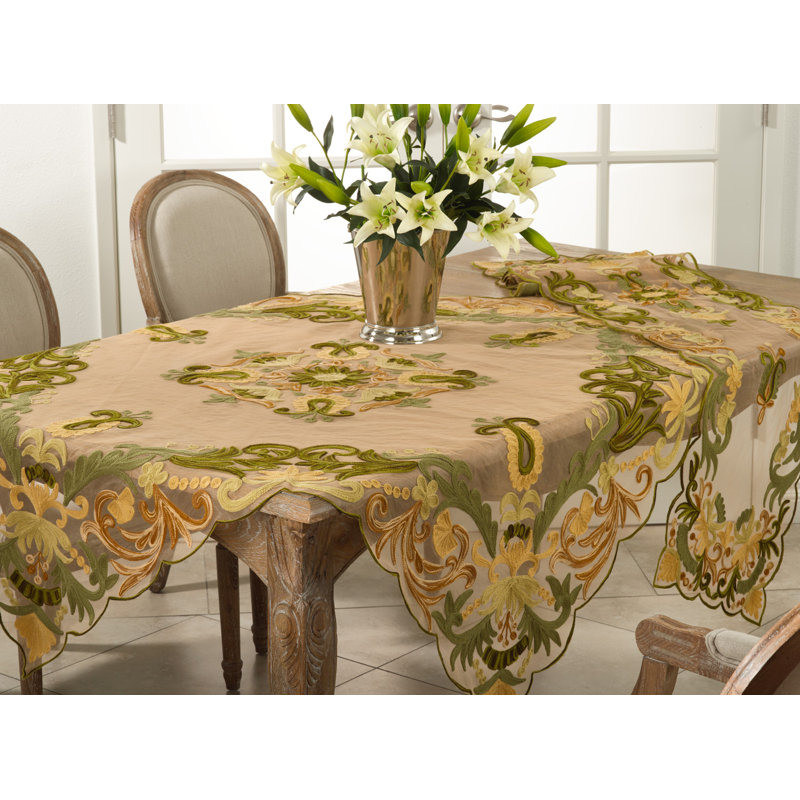 Esaah Alessandra Embroidered Tablecloth, Multi, 84" W x 84" L