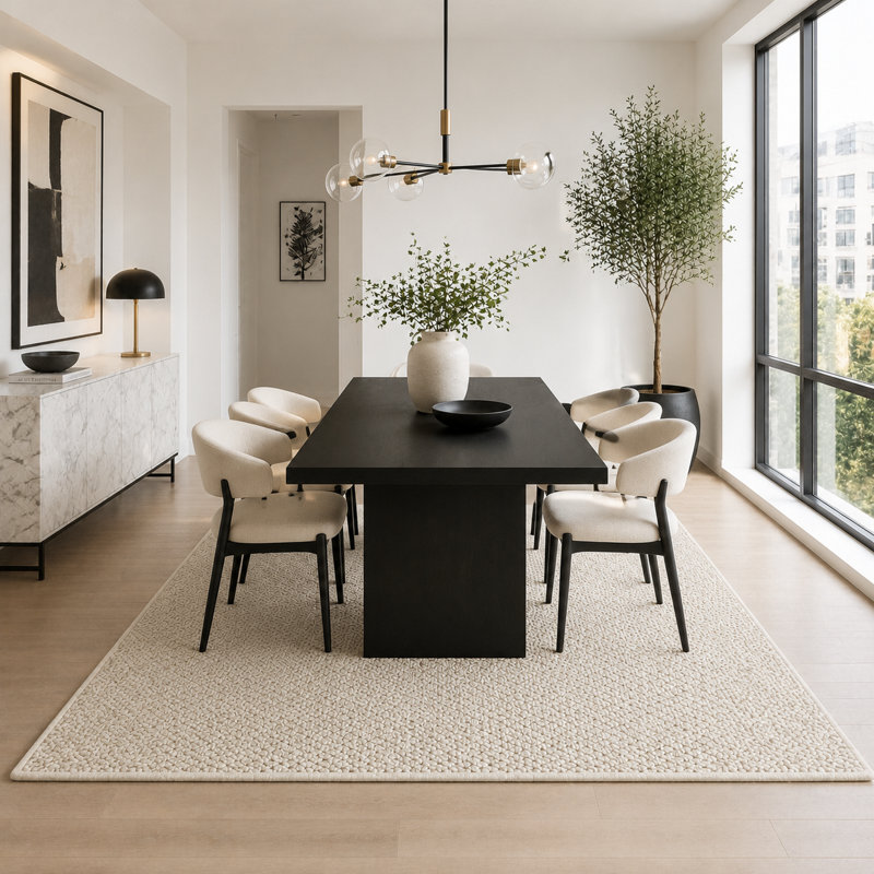 Low-Profile Non-Slip Indoor Area Rug, Washable & Stain Resistant, 23" x 35", White