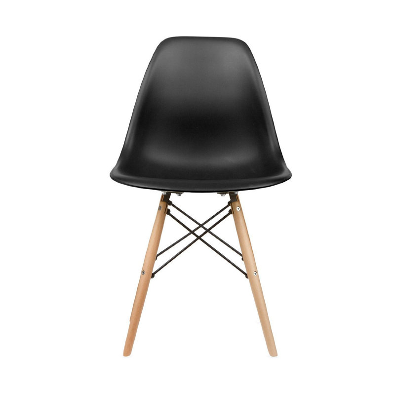 18'' H Side Chair, 4, Black/Natural