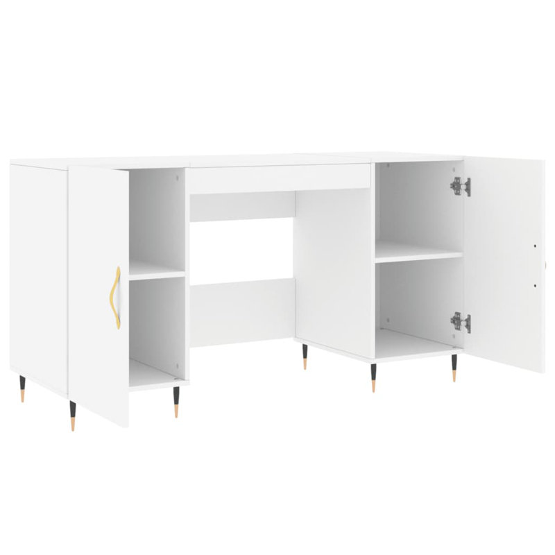Fidler Metal Base Writing Desk, White/Black