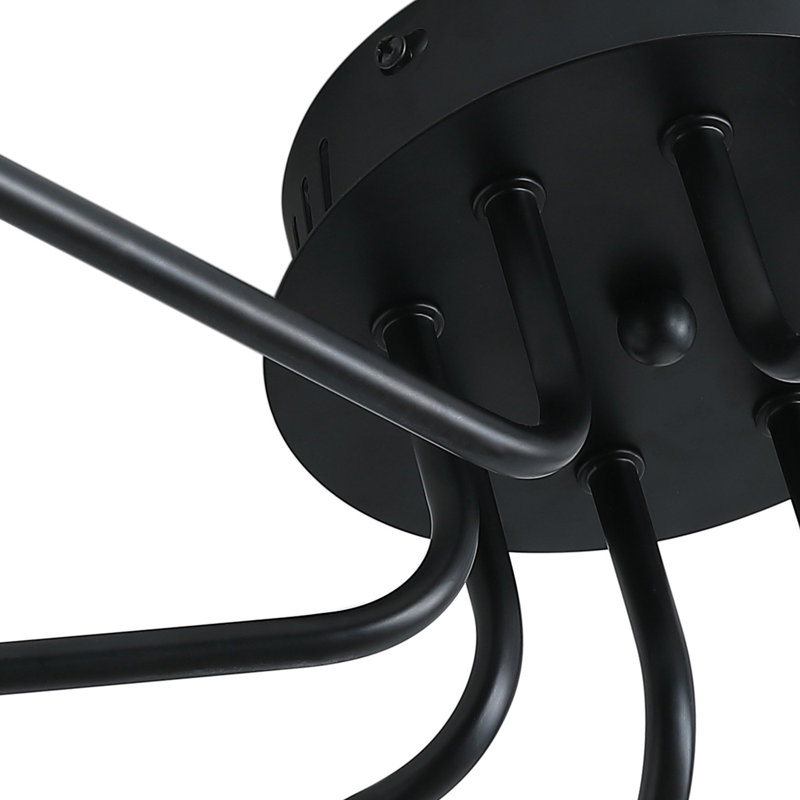 Plafonnier semi-encastré Bultema 8 E26, Noir, H 6 po x L 36,2 po