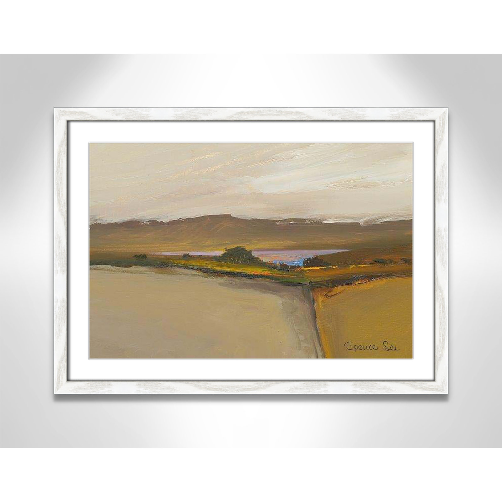Heaven and Earth IV By Spencer Lee - Framed Art w/ 4 Ply Matboard, 17" H x 23" W x 0.75" D, White Framed