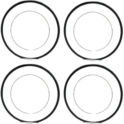 Victoria Bella 10.75" Bone Сhina Set of 4 Plate with décor Dinner plate with patterned border