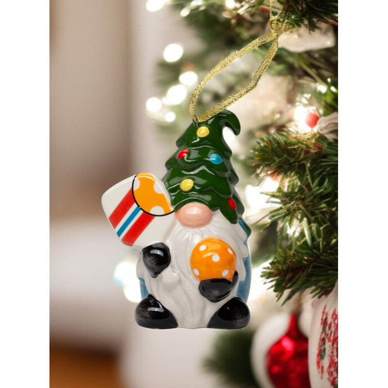 Ornement Pickleball Santa Gnome