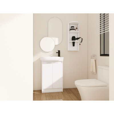 23" Freestanding Bathroom Vanity With Sink And Storage Rack, Soft Close Doors
