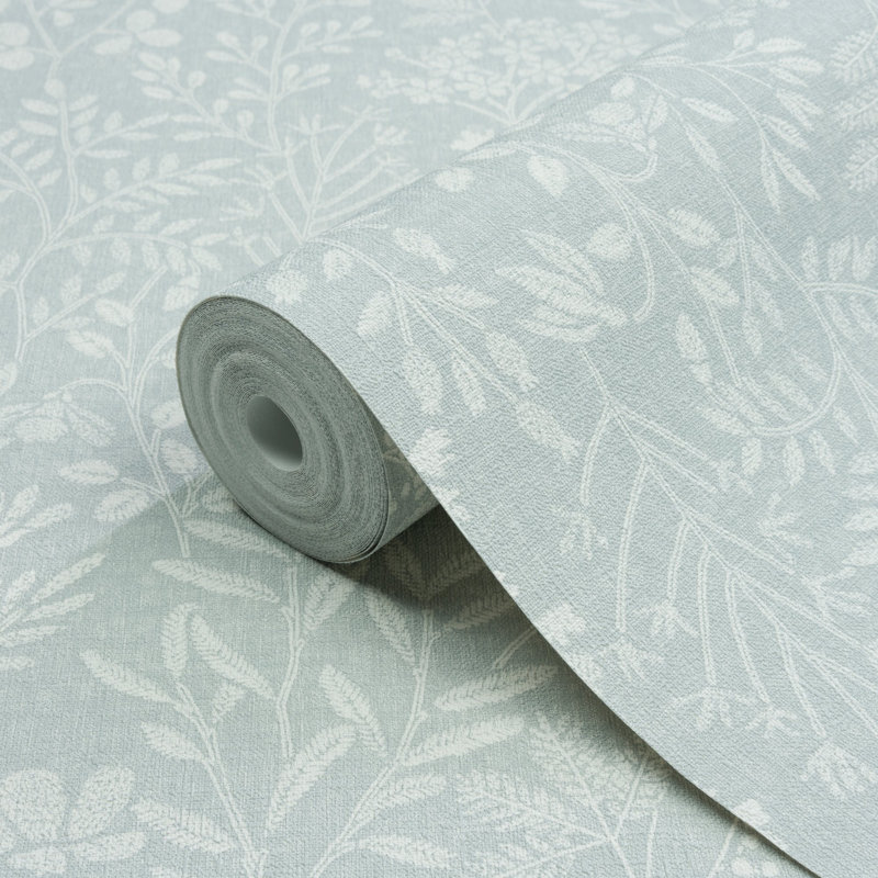 Karuna Collection Branched Leaves Wallpaper Roll, Grey