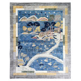 New Turkmen Afghan One-of-a-Kind Rectangle 9'3" X 11'10" Area Rug