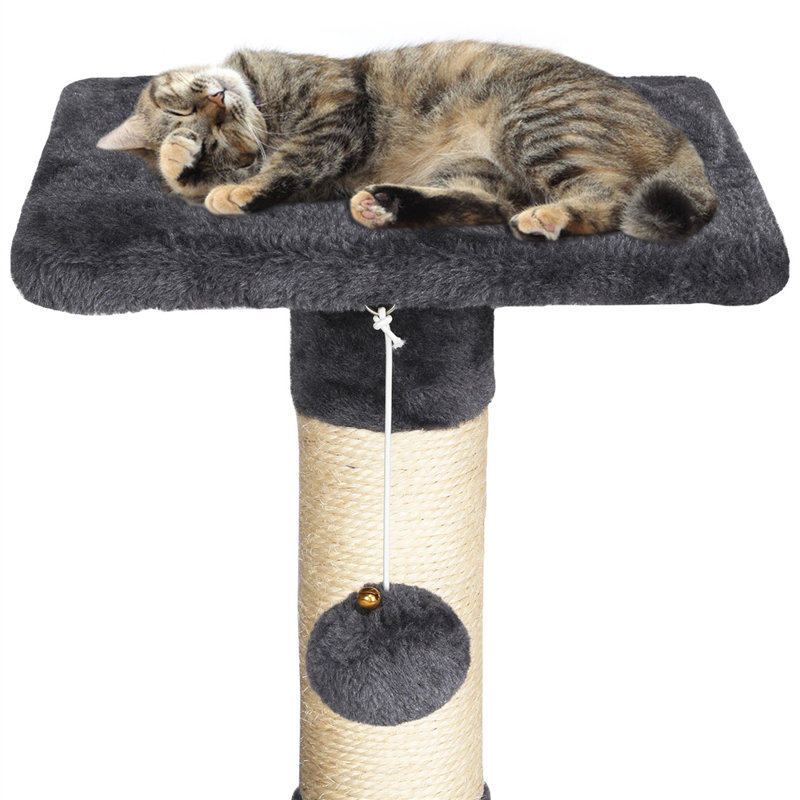 69cm H Cat Tree, Dark Gray/White