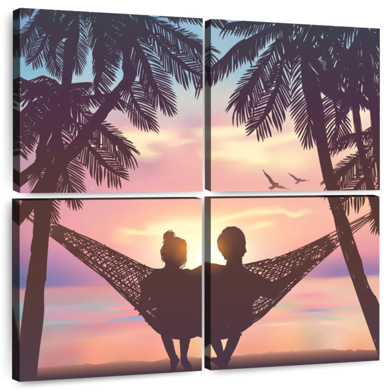 Hardie Beach Couple Silhouette, 26" H x 26" W