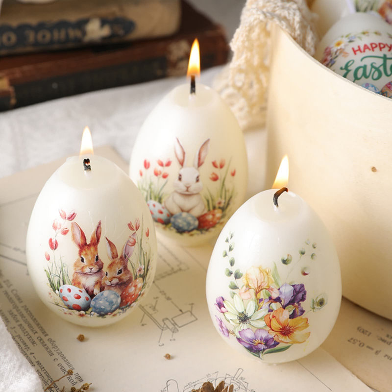 Bougie œuf arôme bougie de décoration œuf de Pâques, white D