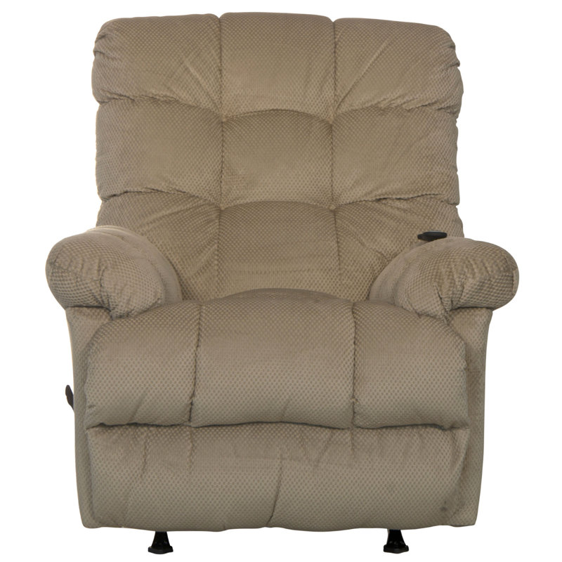Upholstered Heated Massage Chair, Taupe