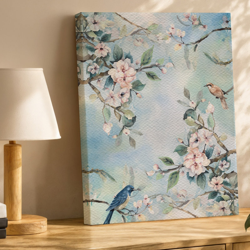 Toile, conception de papier peint serein et délicat avec art mural doux et discret, H 20 po x l 20 po