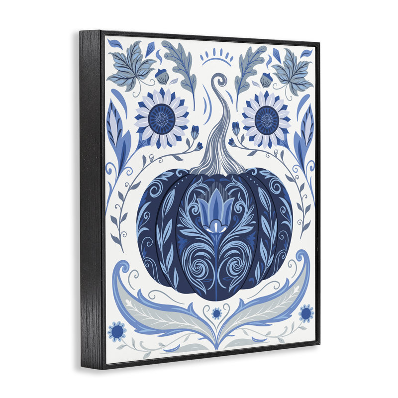  Art symphonique et giclée à la citrouille par Arrolynn Weiderhold, H 14 po x l 11 po, Giclée encadrée noir minuit