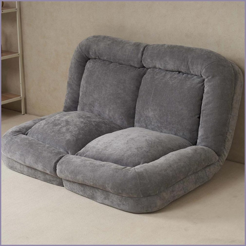 Canapé-lit simple convertible pliable gris | Gris | Profondeur du siège 63,78