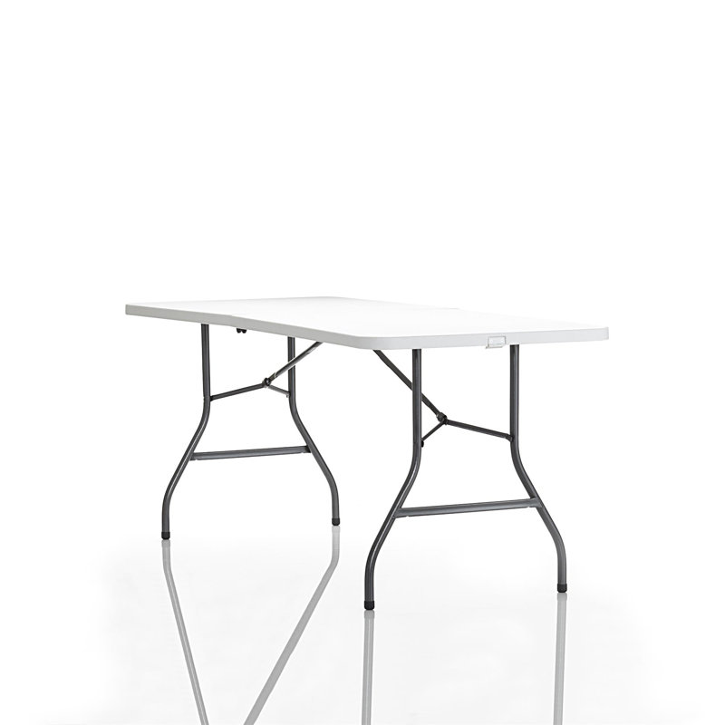 COSCO 6 ft. Fold-in-Half Banquet Table with Handle, White