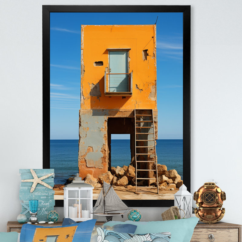 Coastal Minimalisme, photo XV sur toile, Cadre photo noir, H 20 po x l 12 po x P 1 po